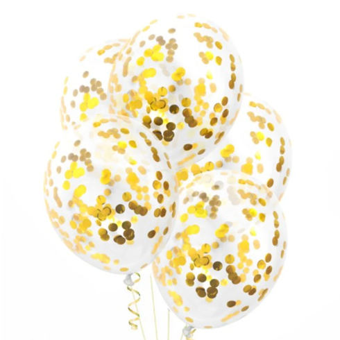 Arany konfettis lufik 30 cm – 4 db Arany konfettis lufik 30 cm – 4 db