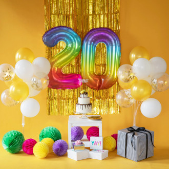 Komplet balonov Happy Birthday modra srebrna 102 kos