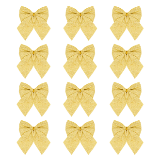 Zlate bleščeče božične pentlje – majhne, 5 cm, 12 kosov