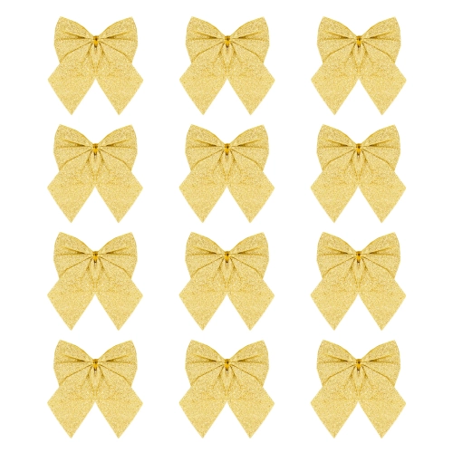 Zlate bleščeče božične pentlje – majhne, 5 cm, 12 kosov