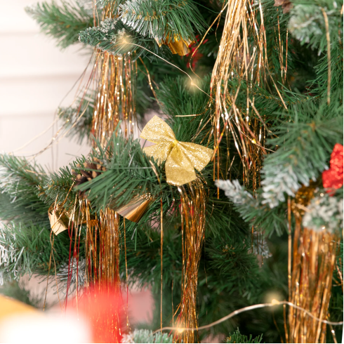 Zlate bleščeče božične pentlje – majhne, 5 cm, 12 kosov