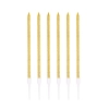 Lumânări de aniversare aurii cu sclipici, 6 buc.