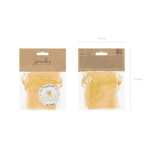 Arany organza tasakok 10 cm – ajándékcsomagolás (10 db) Arany organza tasakok 10 cm – ajándékcsomagolás (10 db)