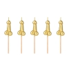 Lumânări aurii în formă de penis – 5 buc.