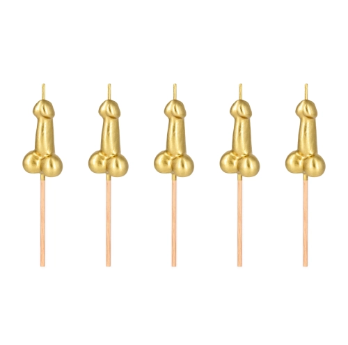 Arany pénisz alakú gyertyák – 5 db