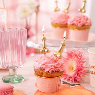 Zlate svečke v obliki penisa – 5 kosov