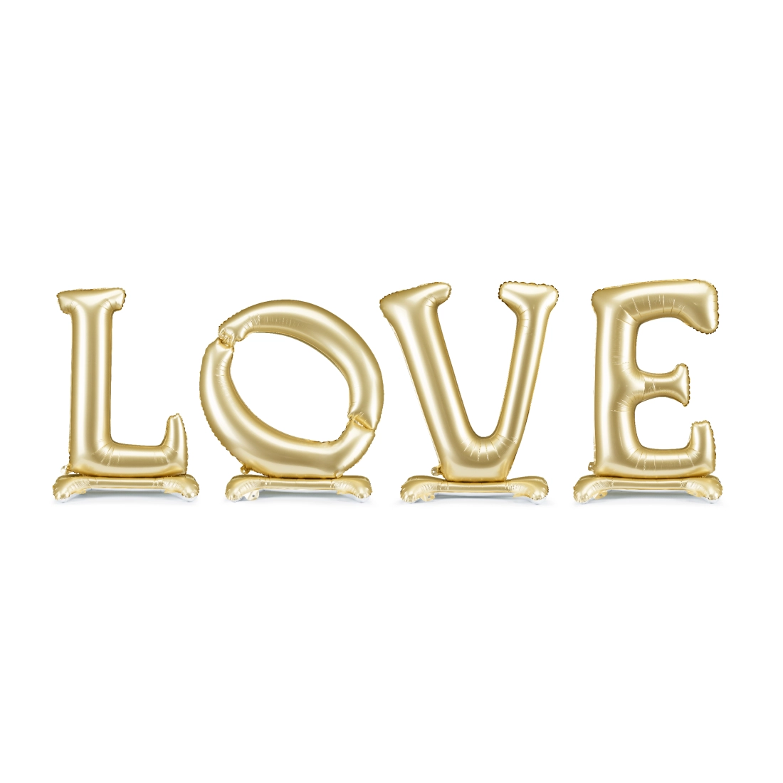 Balon din folie auriu cu inscripția LOVE, autoportant, 350x114 cm – decorațiune elegantă pentru nuntă