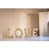 Balon din folie auriu cu inscripția LOVE, autoportant, 350x114 cm – decorațiune elegantă pentru nuntă