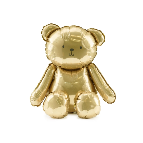 Zlatý fóliový balónik medveď 43x53 cm