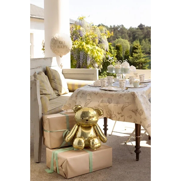 Balon folie auriu ursuleț 43x53 cm