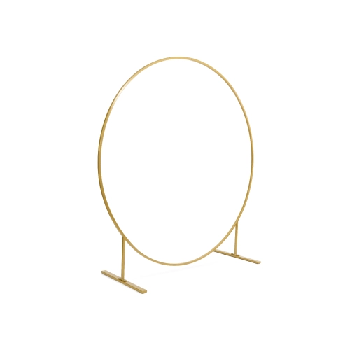 Zlatý kovový kruhový stojan na balónový oblouk 2 m – dekorace na svatbu, oslavu a akce