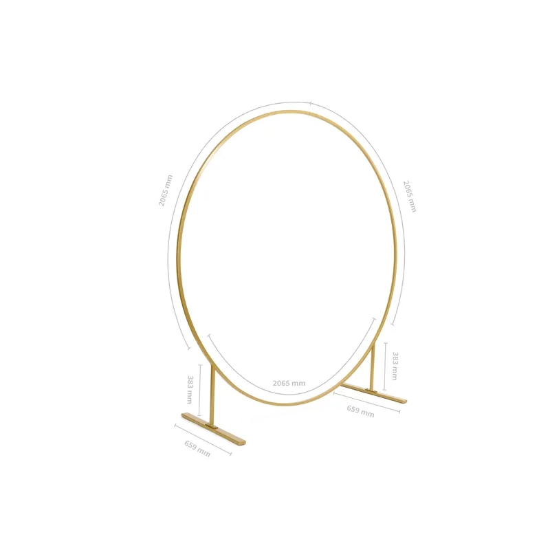 Suport circular metalic auriu pentru arc de baloane, 2 m – decor pentru nuntă, petreceri și evenimente