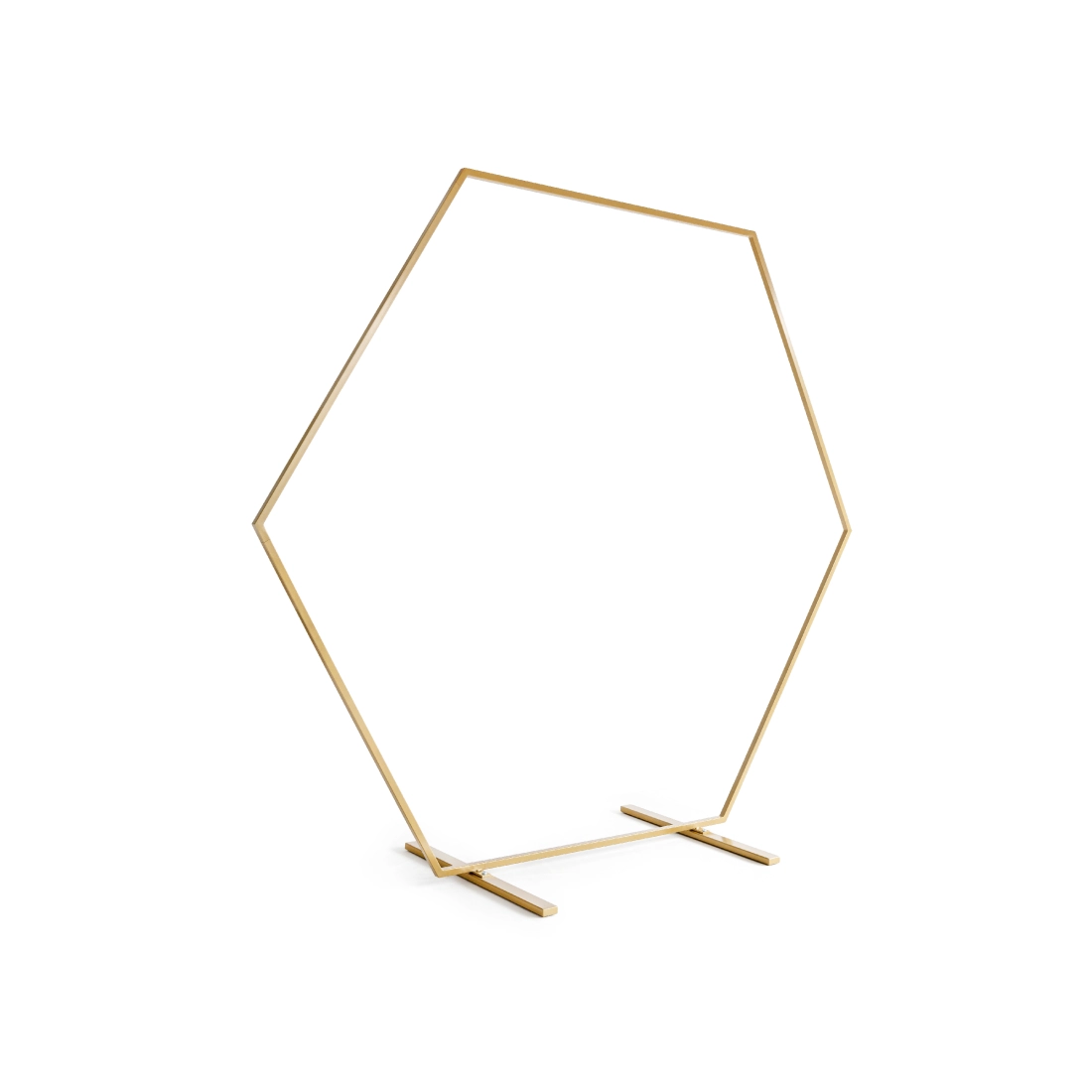 Suport hexagonal metalic auriu pentru decor cu baloane, 2 m – fundal modern pentru nuntă, petreceri și evenimente