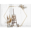 Suport hexagonal metalic auriu pentru decor cu baloane, 2 m – fundal modern pentru nuntă, petreceri și evenimente