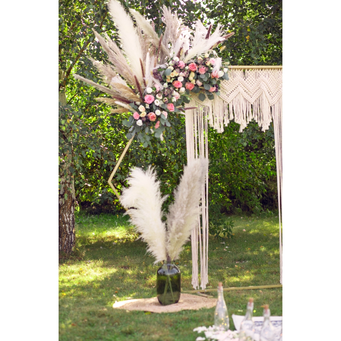 Suport hexagonal metalic auriu pentru decor cu baloane, 2 m – fundal modern pentru nuntă, petreceri și evenimente