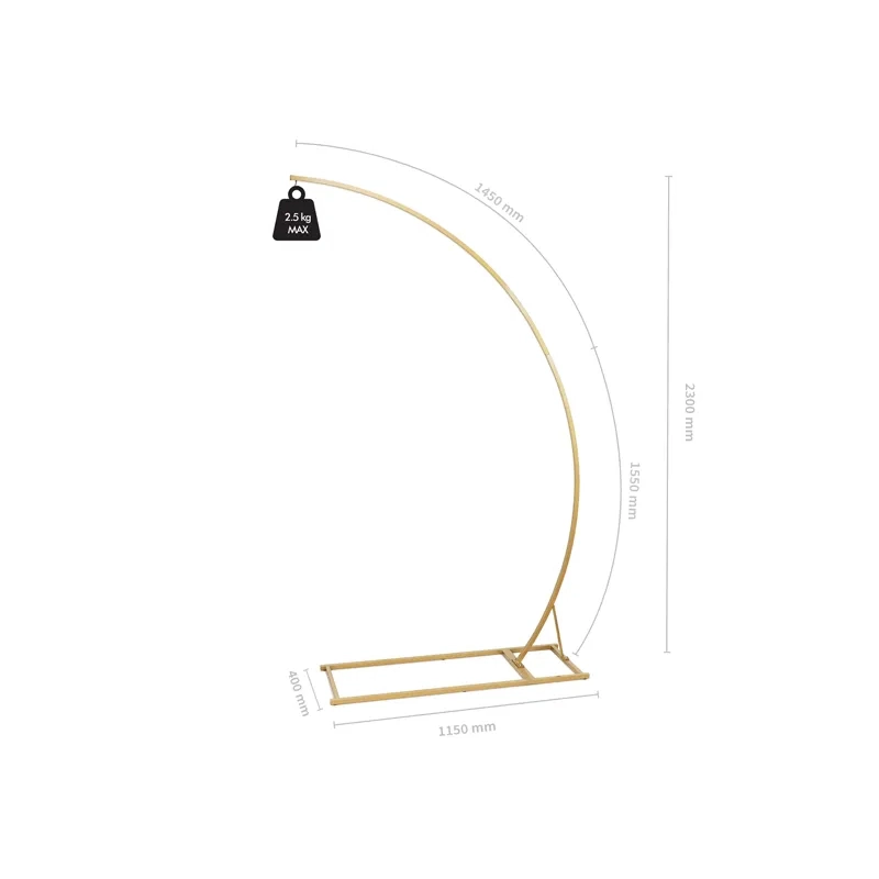 Suport metalic auriu pentru candelabre 135x230 cm