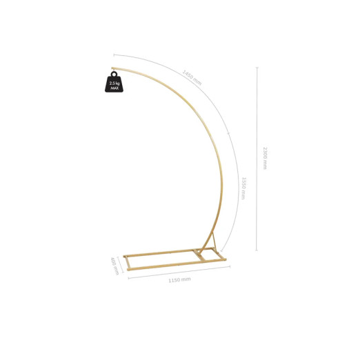 Zlati pravokotni stojalo za balone 160x210 cm