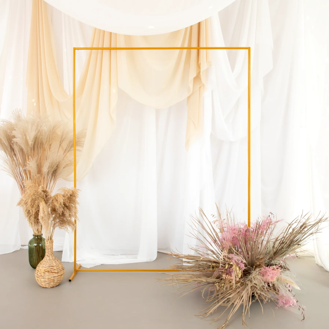 Arany téglalap alakú lufistand 160x210 cm