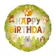 Balón Happy Birthday - Lesné zvieratká 45 cm
