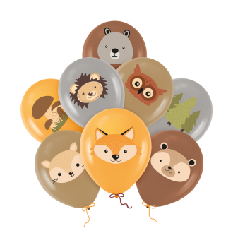 Baloni Gozdne živali 30 cm, 8 kosov