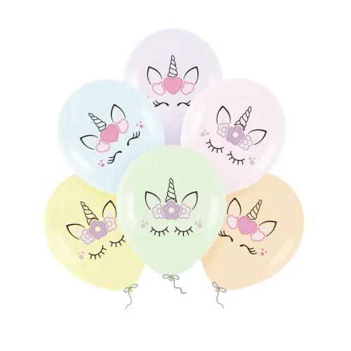 Unikornisos lufik 30 cm, 6 db