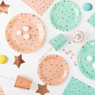 Bele slamice z zlatimi zvezdicami, 10 kos