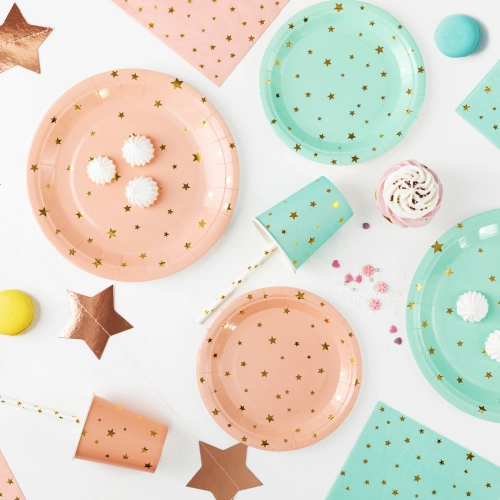 Bele slamice z zlatimi zvezdicami, 10 kos