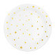 Bílý papírový talíř se zlatými hvězdičkami 6 ks