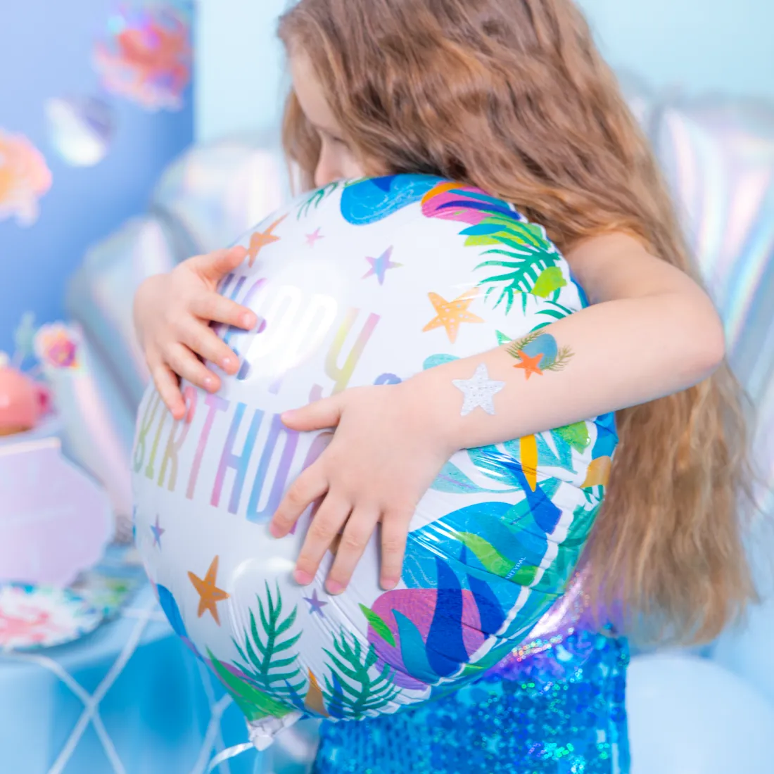 Happy Birthday óceán fólia lufi, 45 cm