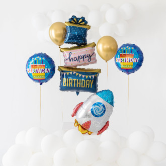 Folijski balon Raketa, motiv Vesolje 56x75 cm