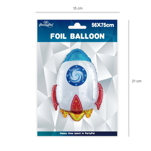Folijski balon Raketa, motiv Vesolje 56x75 cm