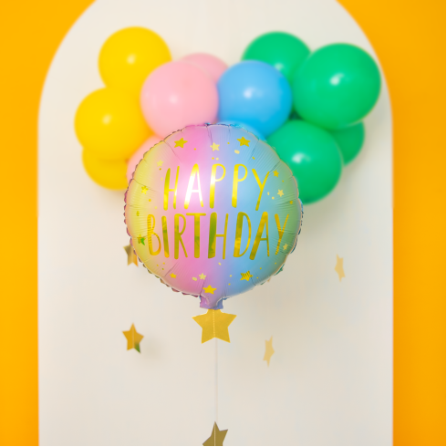 Fólia lufiballon születésnapra – pasztell, 45 cm Fólia lufiballon születésnapra – pasztell, 45 cm