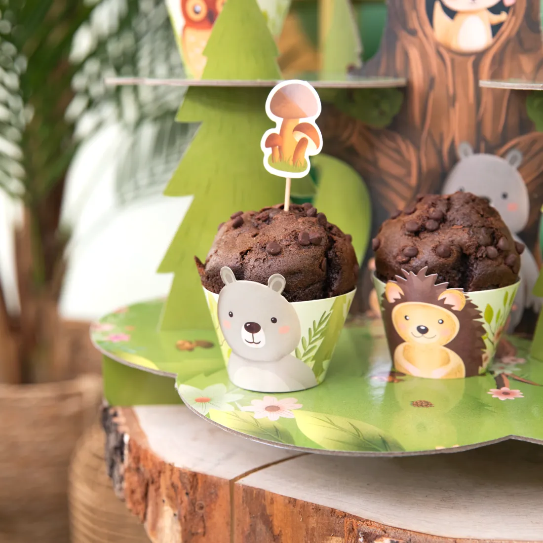 Erdei állatos muffinpapírok, 6 darabos készlet