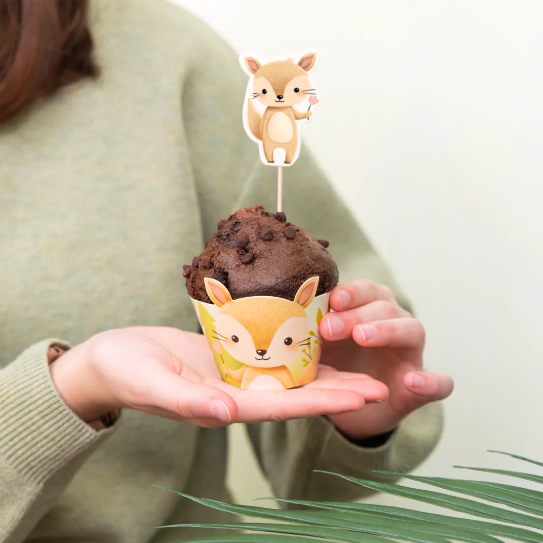 Erdei állatos muffinpapírok, 6 darabos készlet