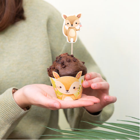 Erdei állatos muffinpapírok, 6 darabos készlet Erdei állatos muffinpapírok, 6 darabos készlet