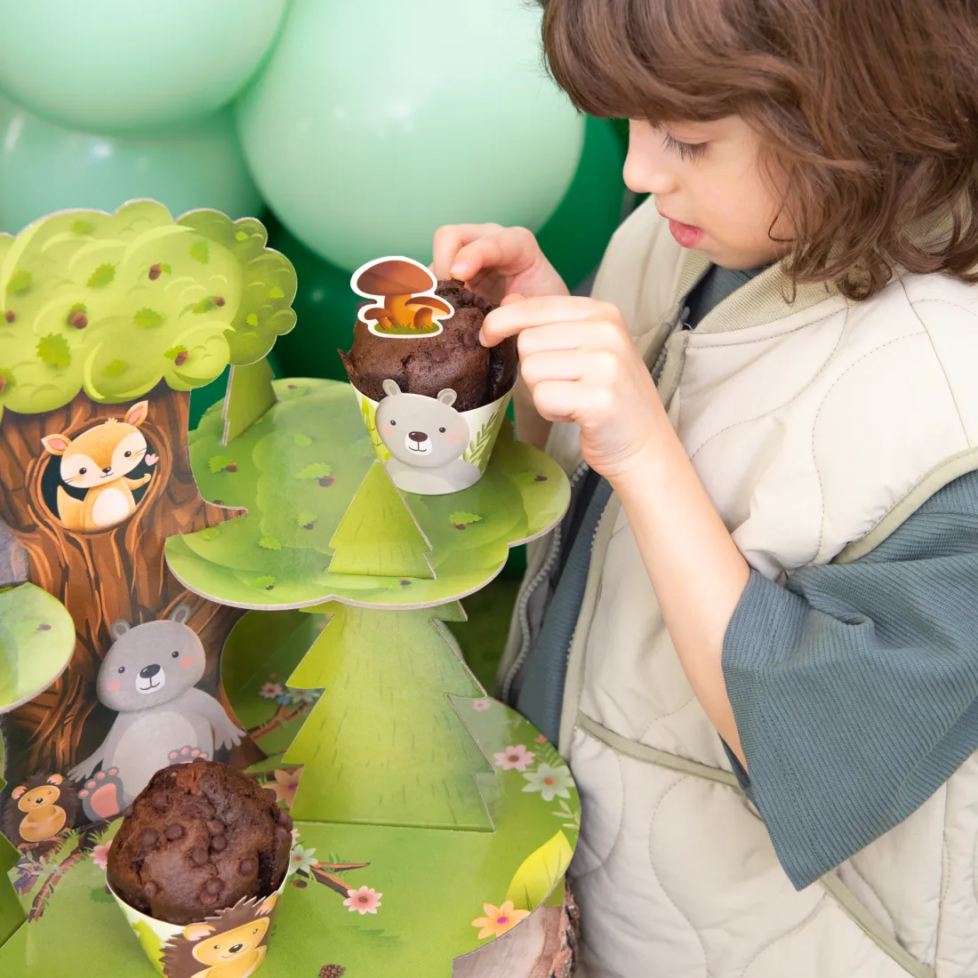 Erdei állatos muffinpapírok, 6 darabos készlet