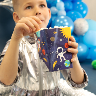 Škatlica za kokice Vesolje, 6 kosov