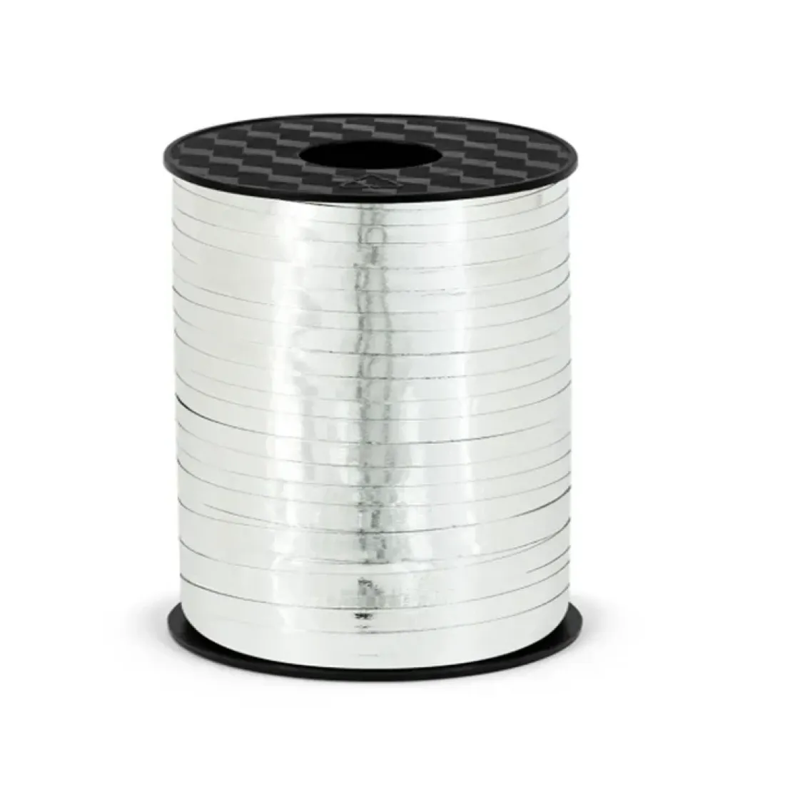 Fényes ezüst színű műanyag szalag, 225 m