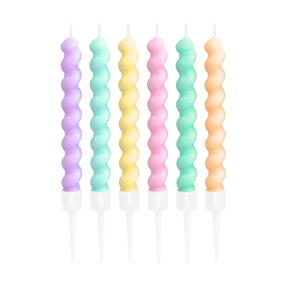Lumânări de aniversare groase, colorate – 6 buc.