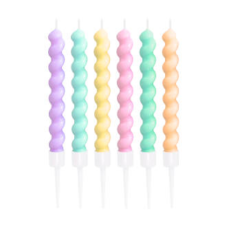 Vsečajne svečke za rojstni dan – debele, barvne, 6 kosov