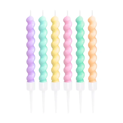 Lumânări de aniversare groase, colorate – 6 buc.