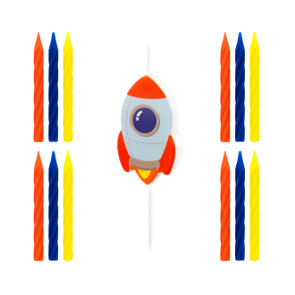 Rojstnodnevne sveče z raketo, 13 kosov