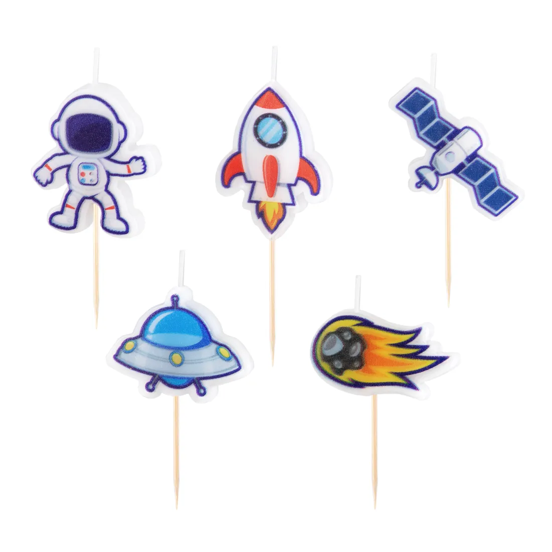 Lumânări aniversare Univers, 5 buc.