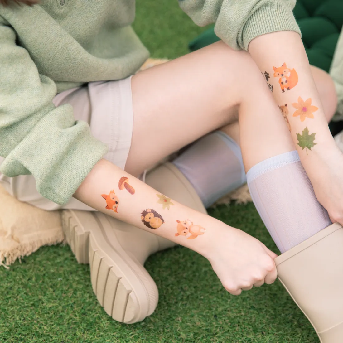 Tatuaje temporare cu animale de pădure, set 20 bucăți