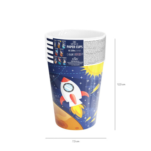 Űr mintás papírpoharak 220 ml, 8 db Űr mintás papírpoharak 220 ml, 8 db