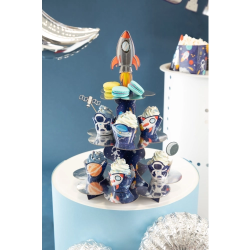 Papír tortaállvány cupcake-okhoz és muffinhoz – Világűr