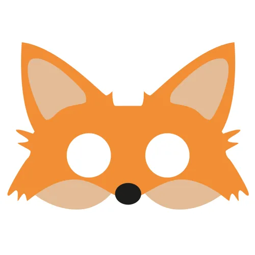 Mască din fetru vulpe, 1 buc.