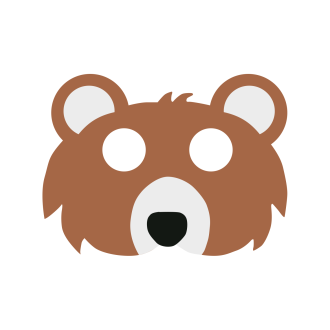 Filcna maska medvedek, 1 kos