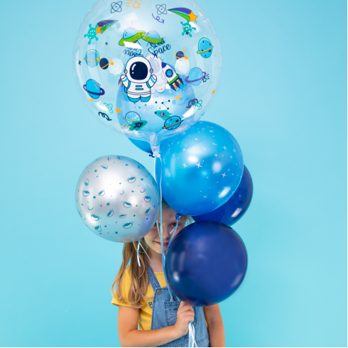 Prozoren okrogel balon Vesolje 45 cm