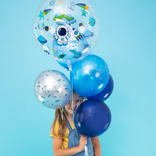 Balon rotund transparent „Spațiu”, 45 cm